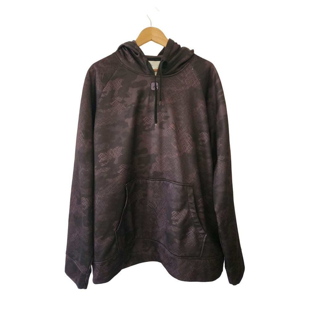 And1 Mens Camo Hoodie 2XL Brown Long Sleeve Kangaroo Pocket Pullover Sweatshirt